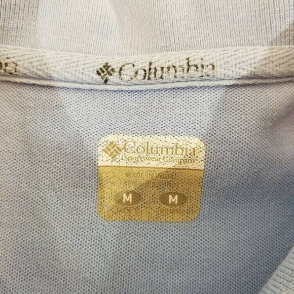 Columbia Sportswear Polo Golf Shirt Short Sleeved Color: Light Blue Size  Medium - Picture 3 of 7